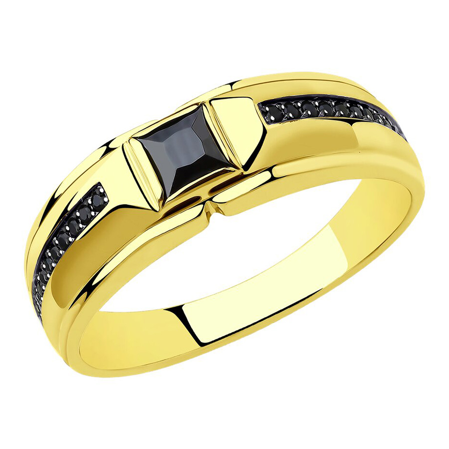 Кольцо, золото, фианит, 018408-2